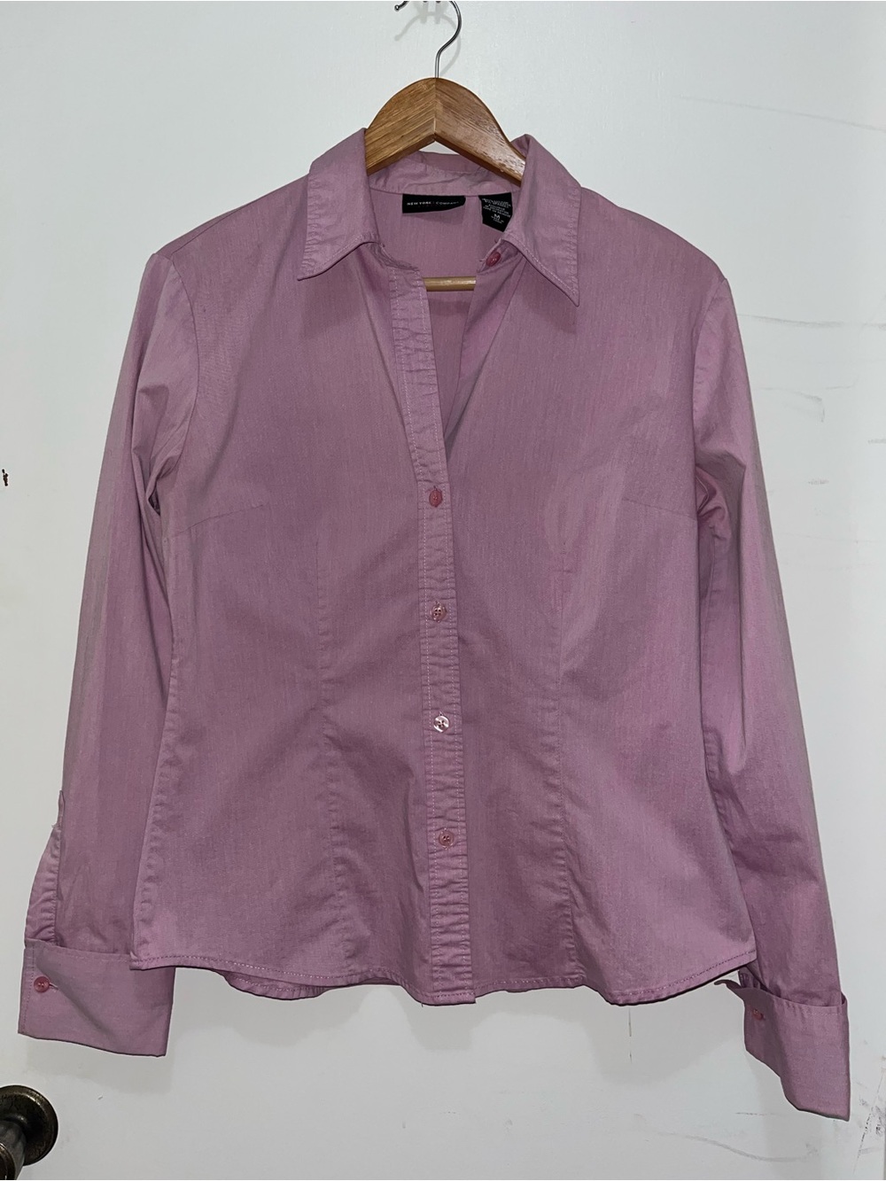 Stretch Button-Down Collared Shirt - Lavender